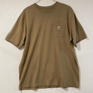 Carhartt Pocket T-Shirt 2XL Tall Original Fit Brown Workwear Logo Tee Men’s